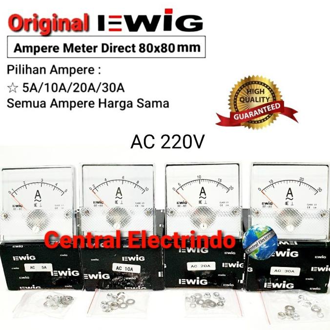 Ampere Meter Analog EWIG 80x80 5A~30A.