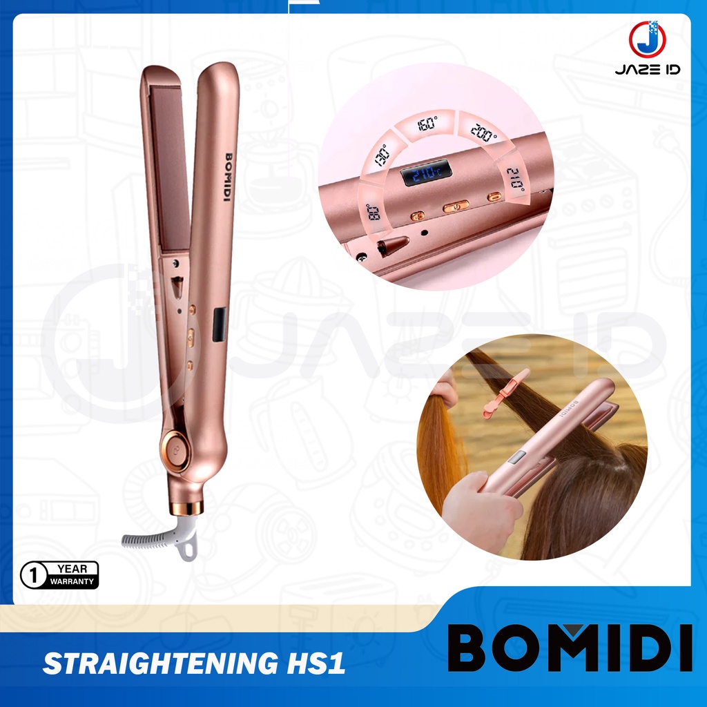 BOMIDI Hair Straightener HS1 Catokan Rambut Pelurus Curly Catok Iron