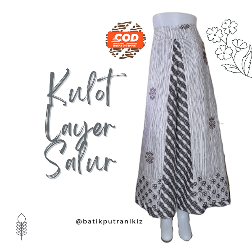 (COD) Celana Wanita Kulot Batik Layer Bawahan Kondangan