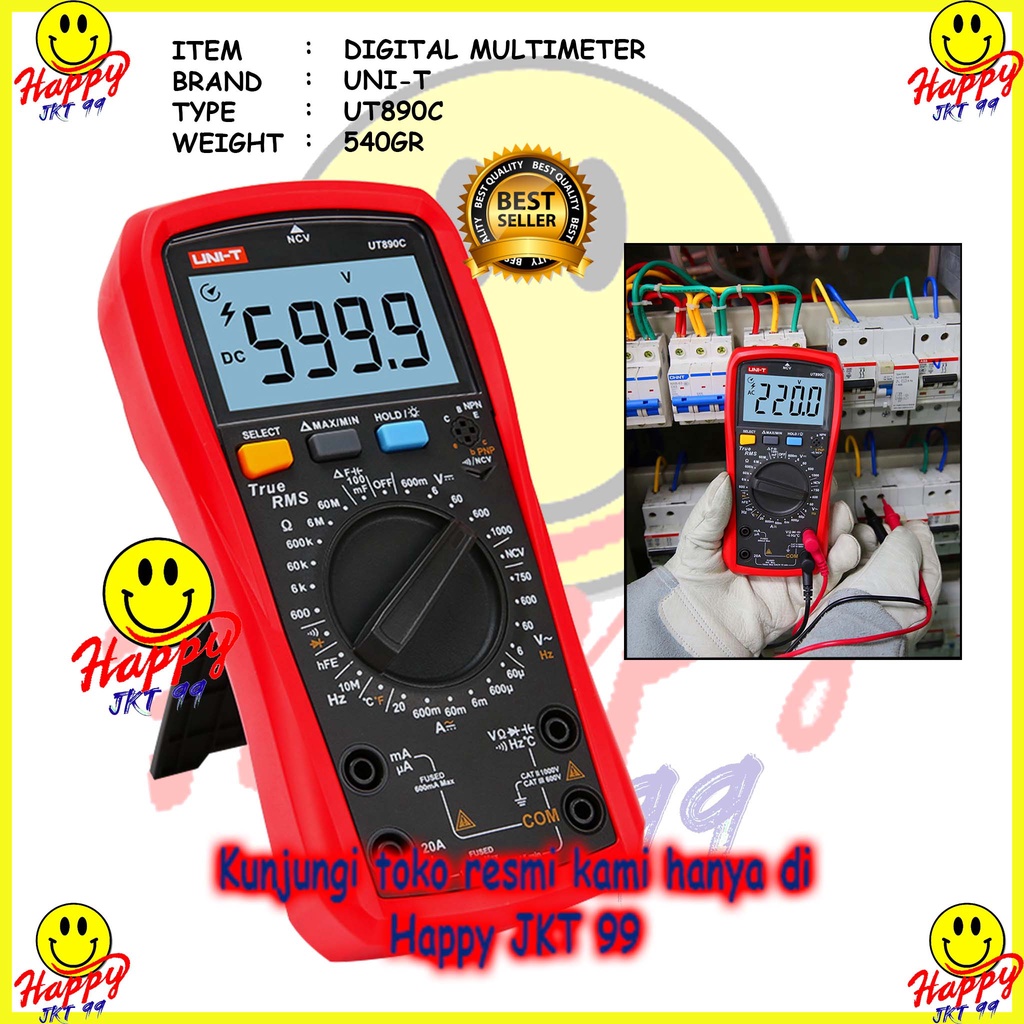 [ HAPPY JKT 99 ] AVOMETER DIGITAL UNI-T TYPE MULTITESTER UT890C UT 890 C UT890 890C