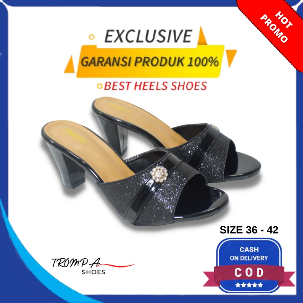 Sendal Pesta Wanita Import Terbaru Heels 7cm Big Size