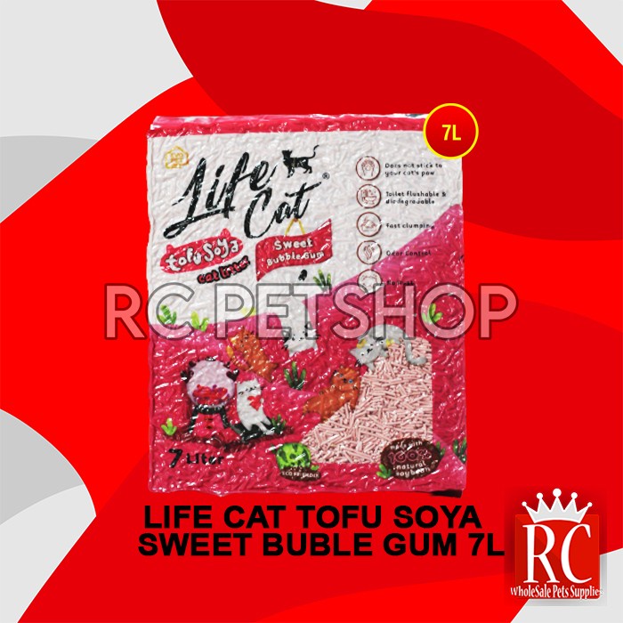 Pasir Kucing Gumpal Wangi Life Cat tofu soya 7 Litter