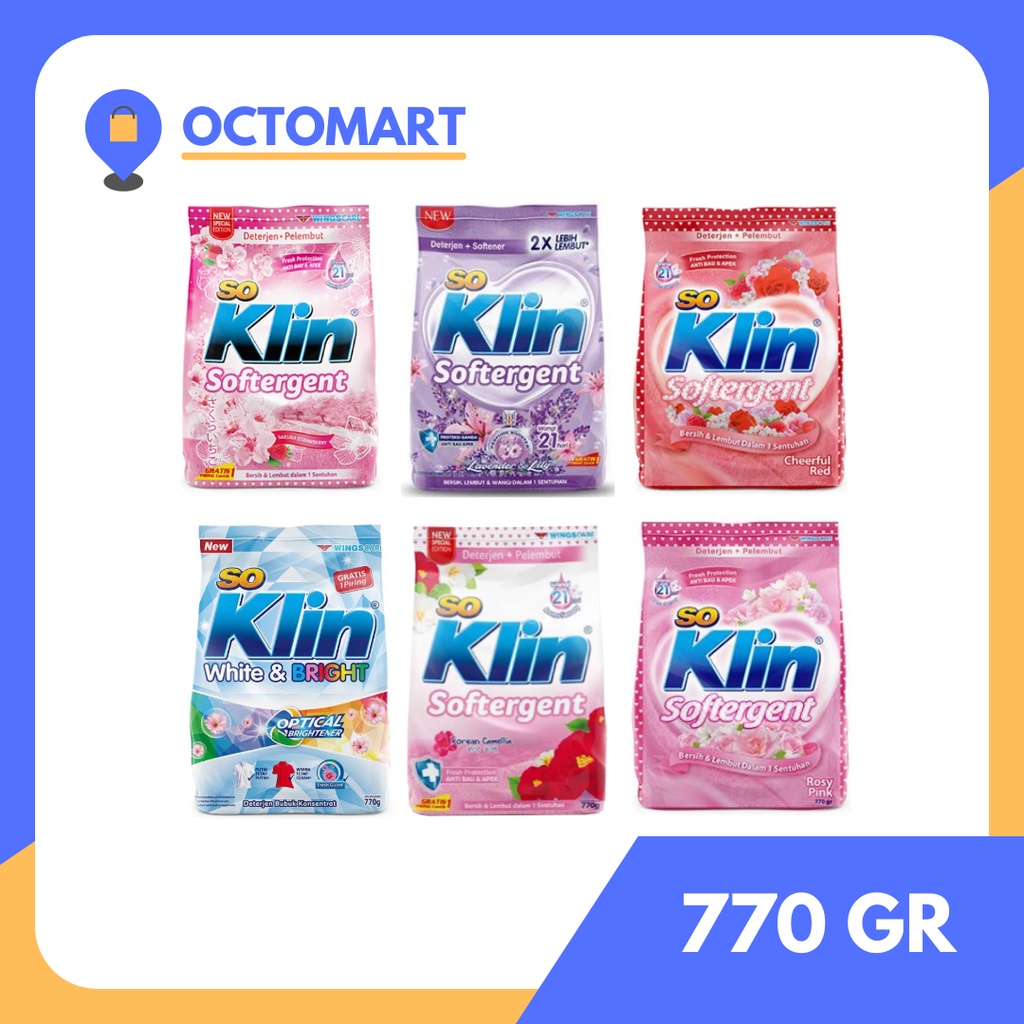 SO KLIN / SOKLIN Deterjen Bubuk 770g / Powder Detergent 770gr / 770 gr