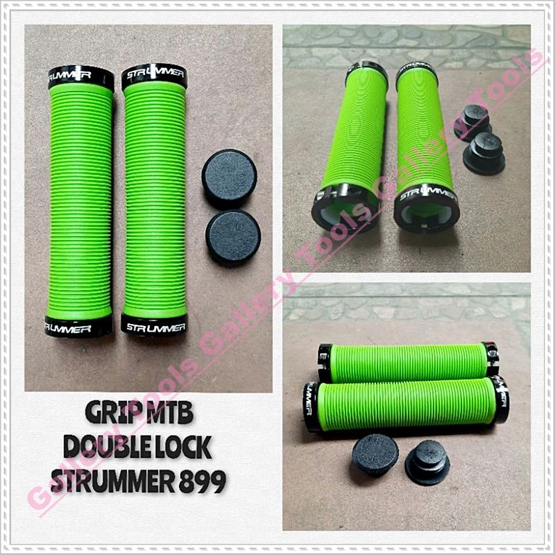 GRIP MTB DOUBLE LOCK STRUMMER 899 HIJAU Sepeda aksesoris sparepart