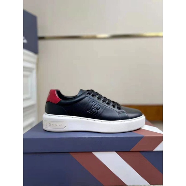 sepatu pria sneaker cowok bally new mirror p1shoes men shoes hitam kulit