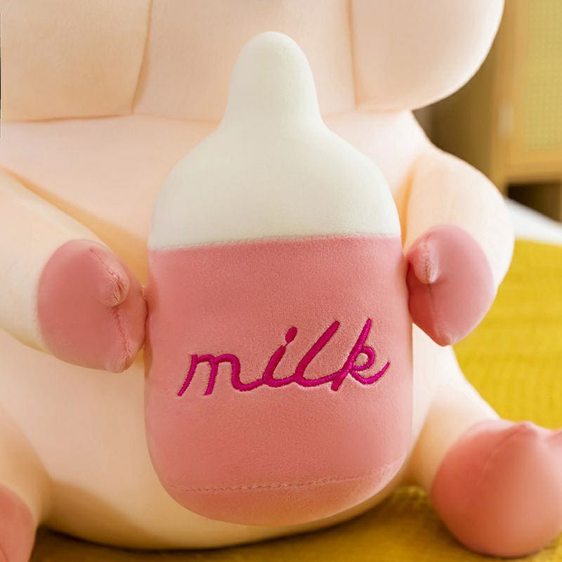 BONEKA BABI PIG BOTTLE MILK IMPORT UKURAN MEDIUM -/+45CM BONEKA BABI PEGANG BOTOL SUSU Boneka Imut