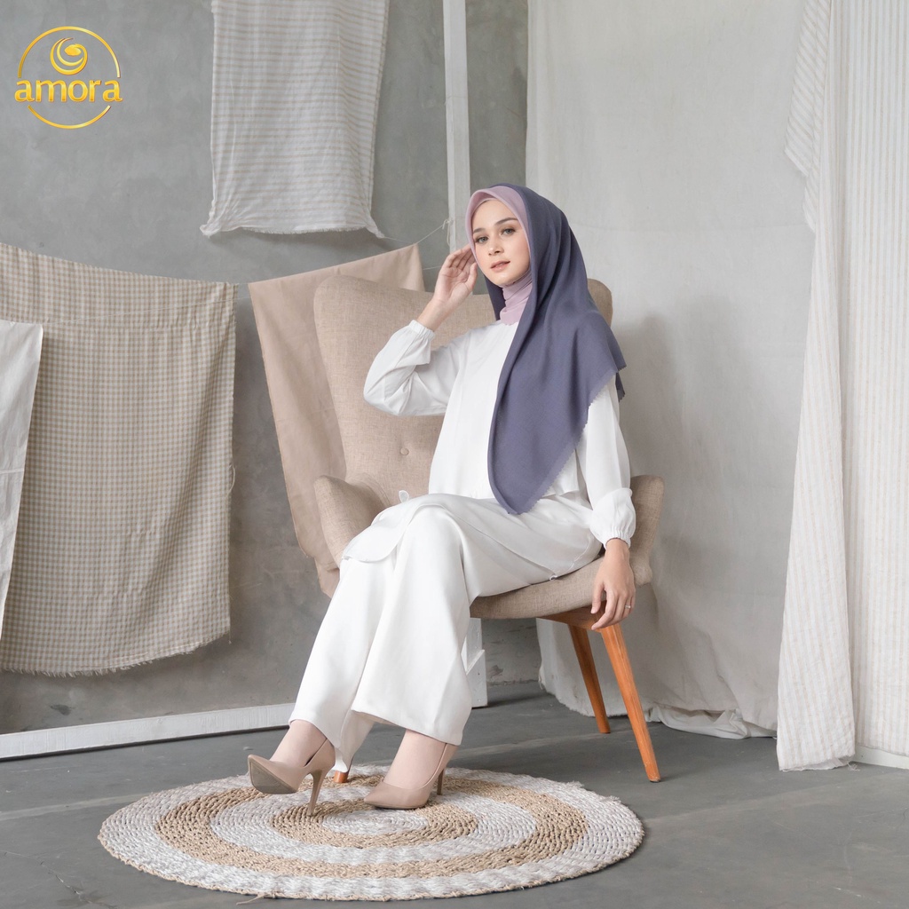 Kakamu Amora Hijab Segi Empat Premium Polos Ultrafine Voal By Amora