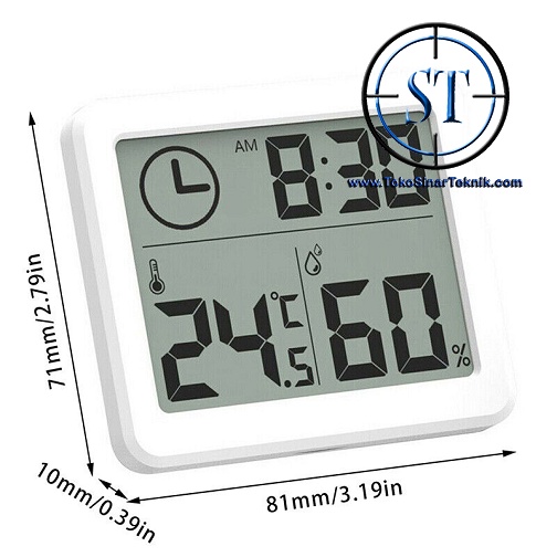 Thermometer Hygrometer Senosr ElectronicTemperature and Humidity Monitor Clock Jam Digital