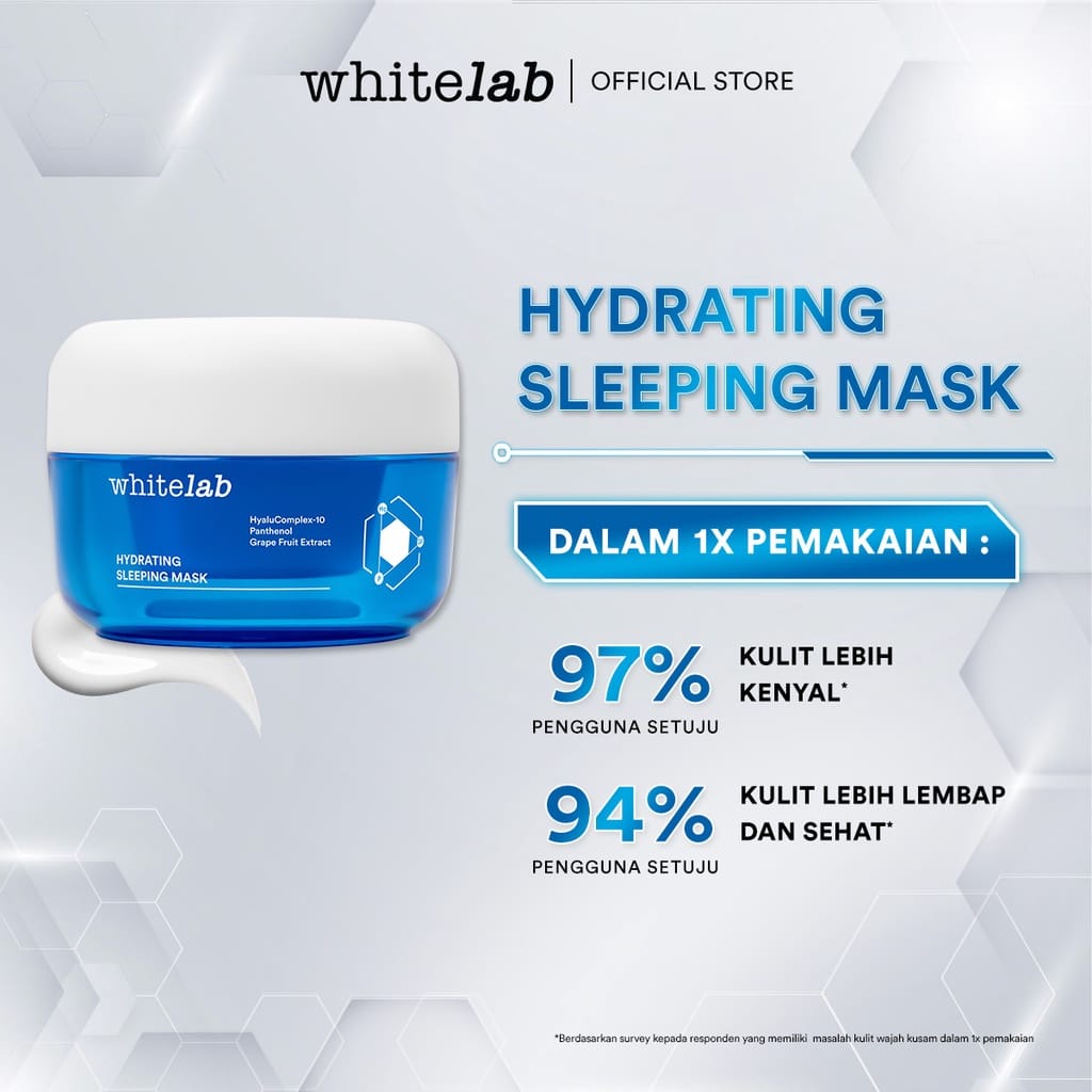 Whitelab Hydrating Sleeping Mask - Pelembap Malam Untuk Kulit Lembap, Kenyal, Terhidrasi Maksimal