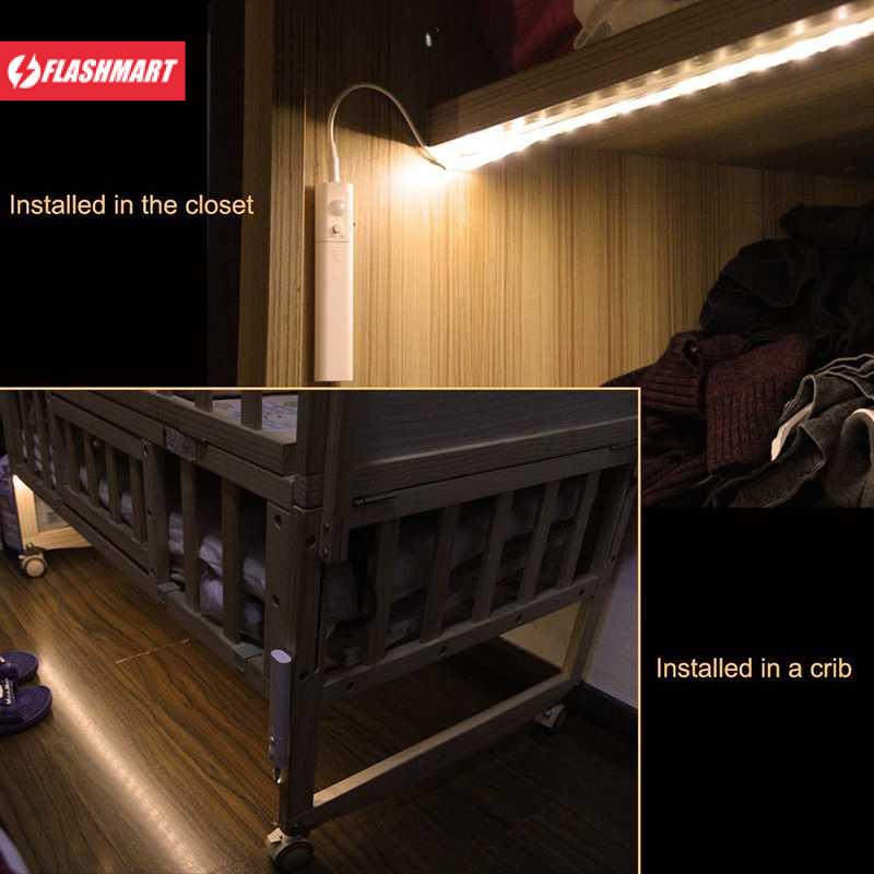 Flashmart Lampu LED Strip Flexible Kabinet Multifungsi Sensor Gerak 1M - 2835