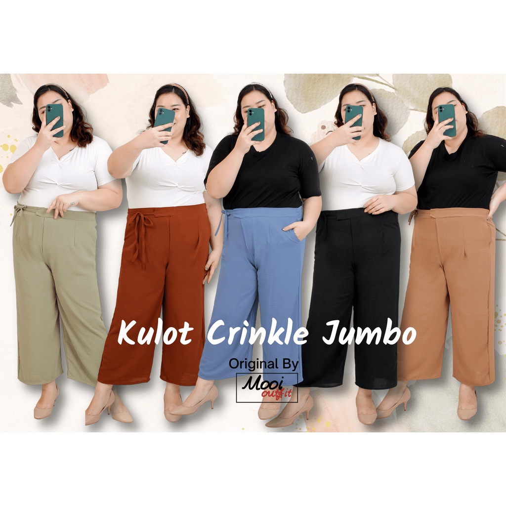 Celana Kulot Wanita Jumbo Crinkle Murah Kekinian