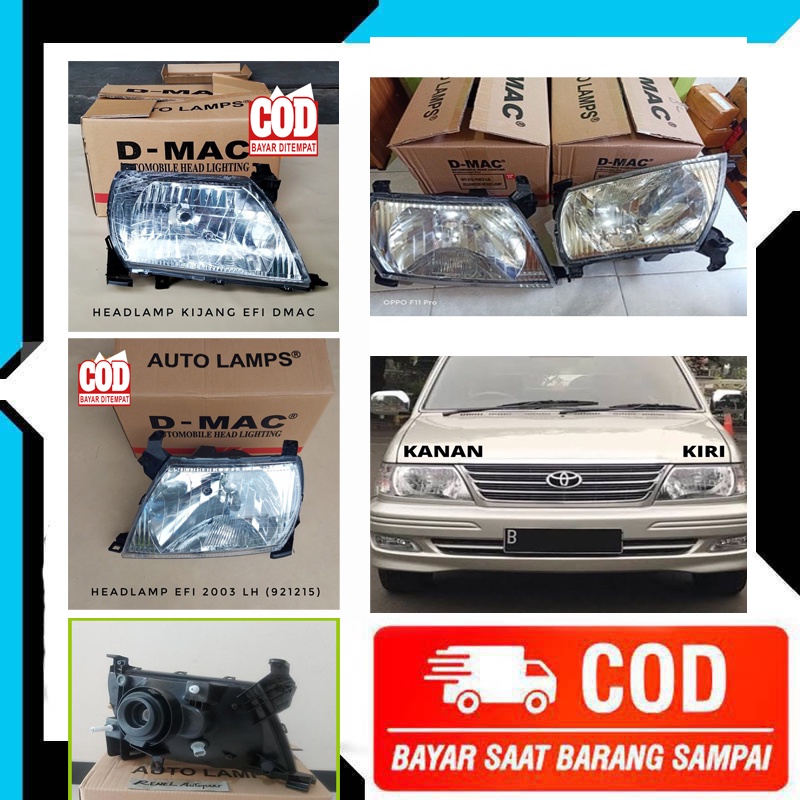 HEAD LAMP MOBIL KIJANG KAPSUL - EFI - LGX - KISTA TH 2003 2004 LAMPU DEPAN HEADLAMP LAMPU