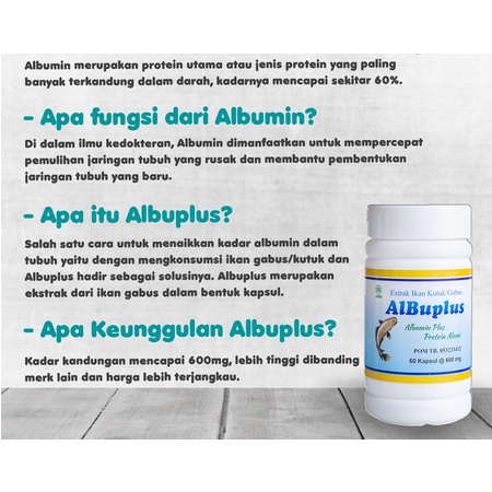 ALBUPLUS - KAPSUL ALBUMIN EKSTRAK IKAN KUTUK GABUS ISI 60 KAPSUL KADAR 600 MG