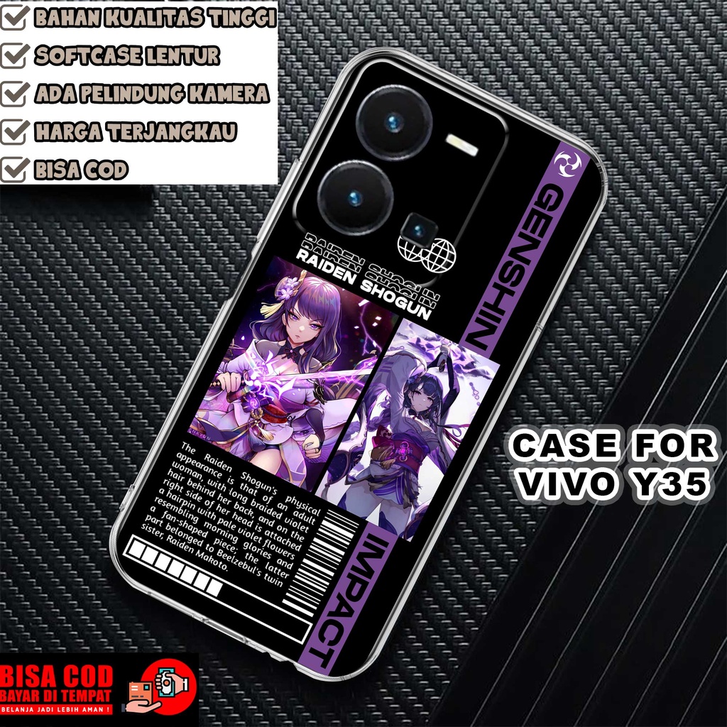 CASE VIVO Y35 2022 MOTIF [GENSHIN] TERLARIS CASING VIVO Y35 TERBARU CLEAR CASE PROTECTED CAMERA SOFT