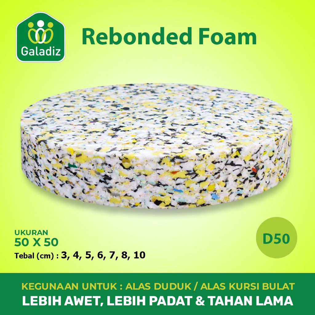 BUSA REBONDED / BANTAL DUDUK / ALAS KURSI BULAT / 50 x 50 CM