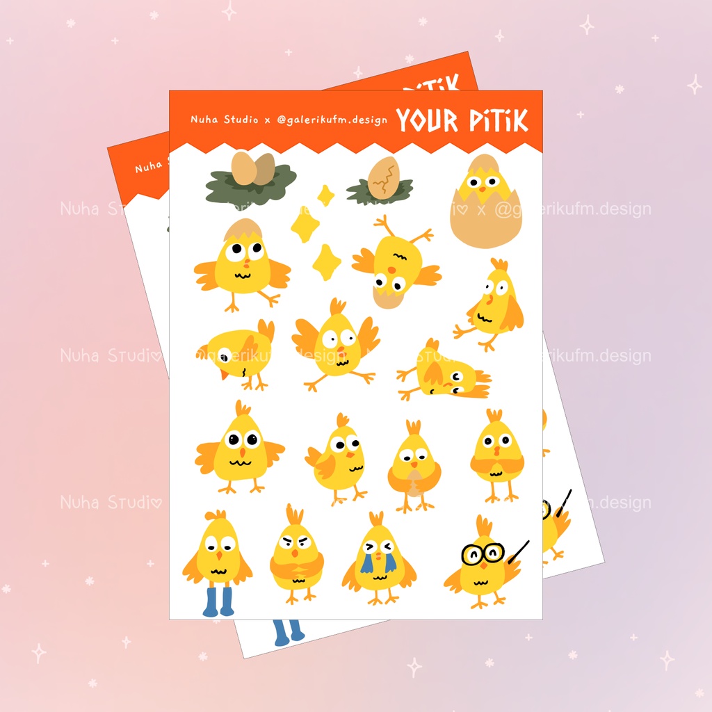 

Sticker by galerikufm.design | Ayam Pitik Chicken | Aesthetic Sticker Estetik Stiker HP Laptop Botol Cute Waterproof Scrapbook Diary Journal Bujo Anti Air