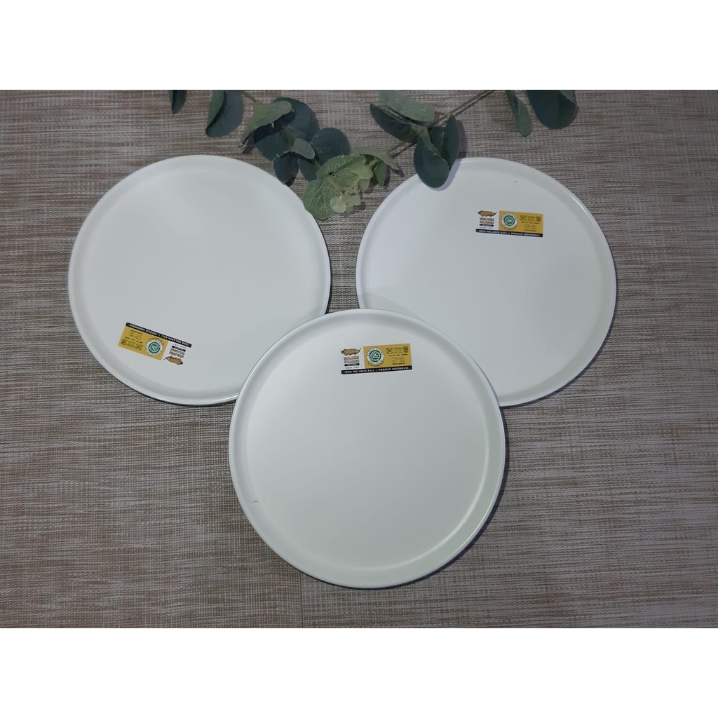 PGD-06C5,HP CREAM Piring salad dua warna putih doff dan sage green 6 inch,melamine golden dragon