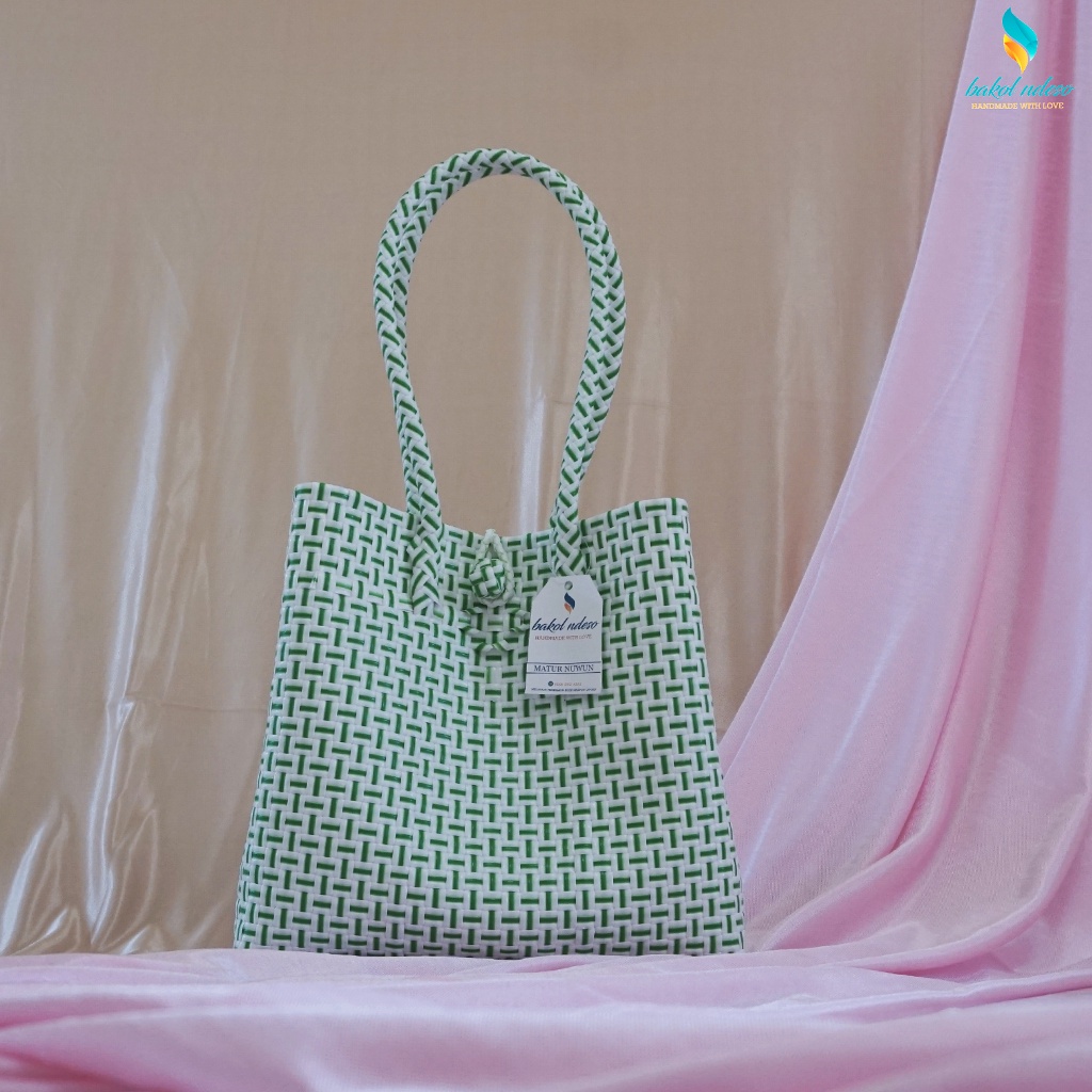 Tas Totebag Wanita Anyaman Plastik Jali Rajut Belanja Hampers Handbag Super Premium woven