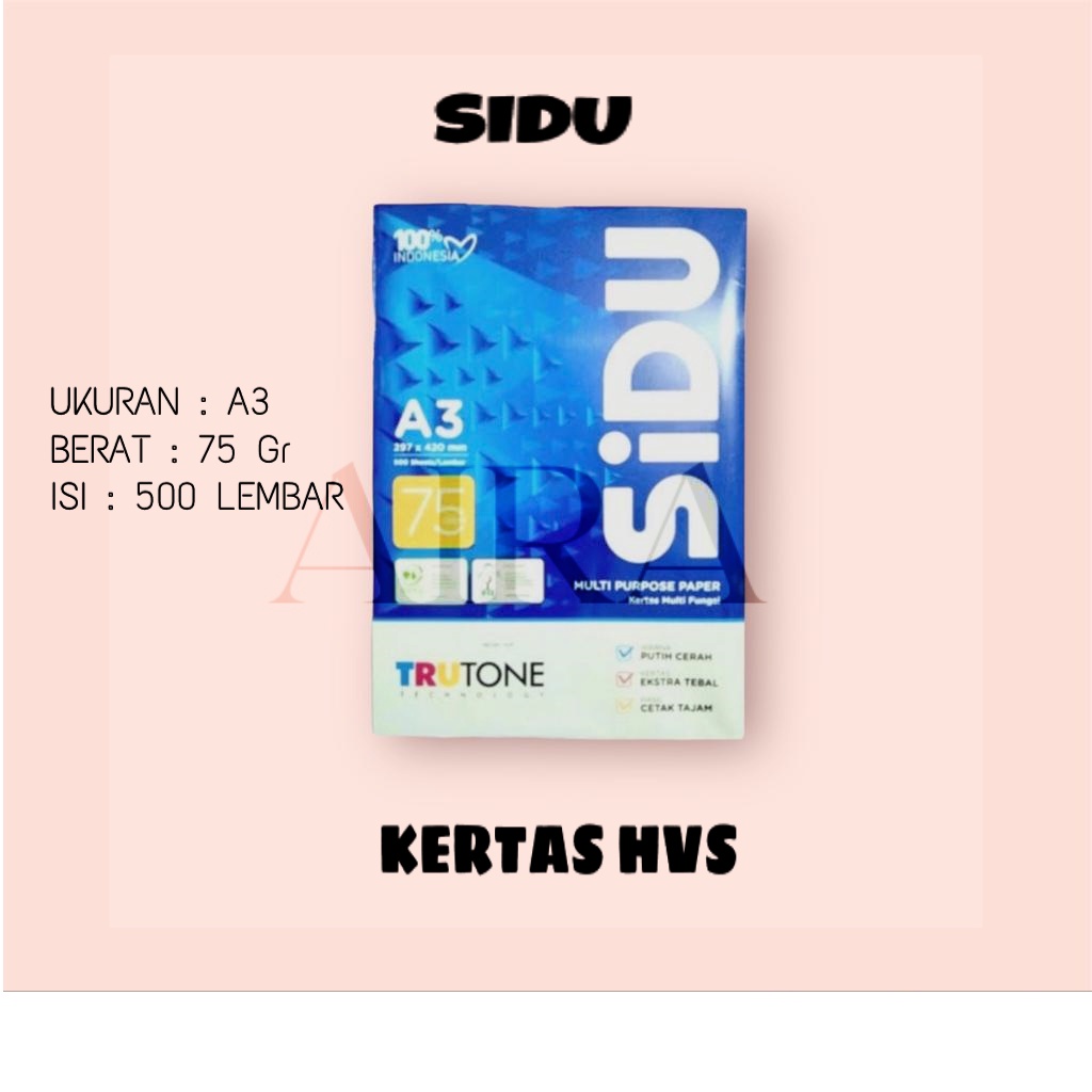 

KERTAS HVS SIDU A3 75gr