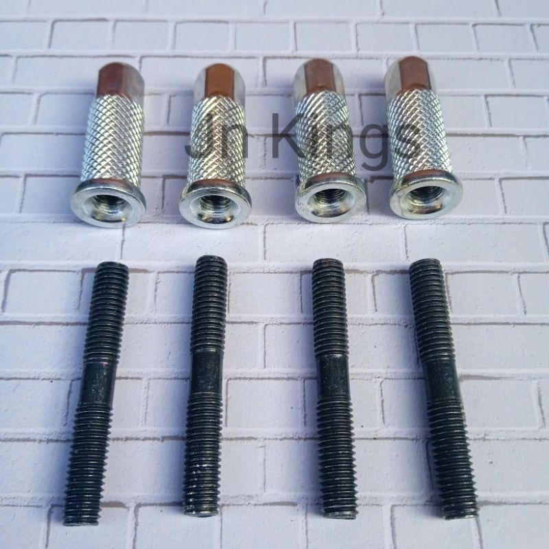 Paket Baut tanam dan mur nanas head/blok rx king