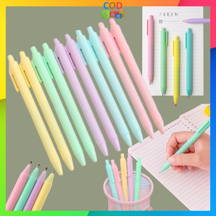 

COD - S5721 Pena Cetekan Macaroon / Alat Tulis Sekolah Kantor / Pena Warna Warni Bolpoint Polos Tinta Hitam Murah Import