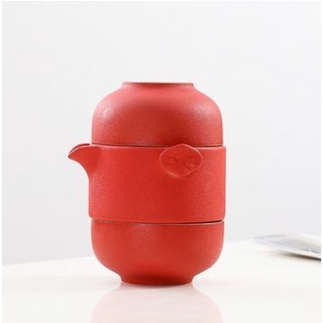 NP - Ceramic Tea Set Portable 1 Pot 2 Cups Travel With Bag / Set TeaPot Cup