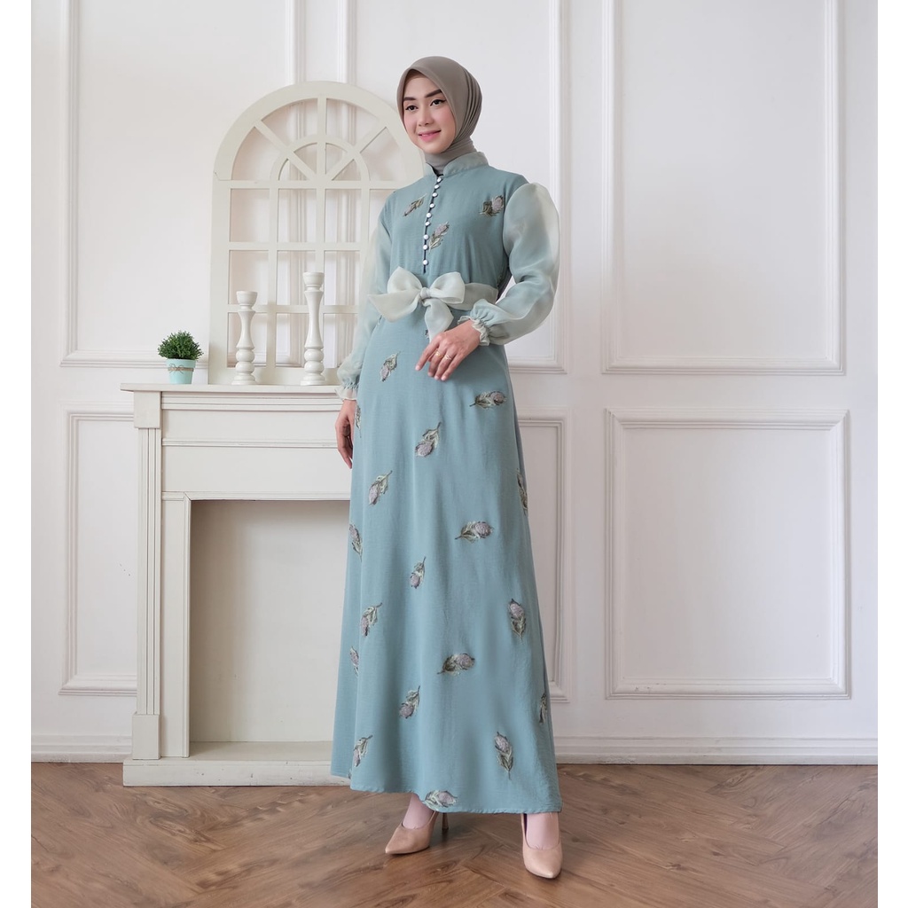 GAMIS LENGAN ORGANZA NEW KIONA DRESS CRINKLE