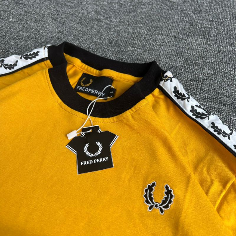 -FRMNSH- KAOS RINGER FREDPERRY YELLOW NEW FULL TAG LABEL CASUAL HYPE