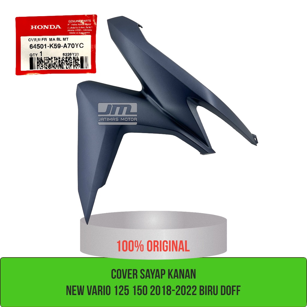 Cover sayap kanan kiri new vario 125 150 2018-2022 biru doff 64501-K59-A70YC 64601-K59-A70YC