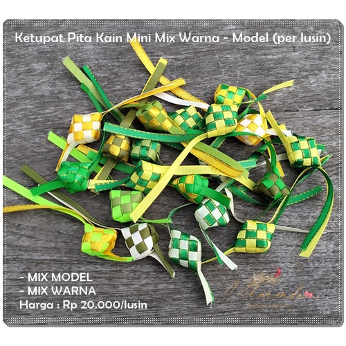 

ALB-119 : Ketupat Pita Kain Mini Mix Warna - Model (per lusin)