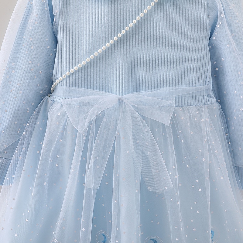 [Tas Gratis] Gaun Putri Elsa Dress Aisha Anak Perempuan Baju Ulang Tahun Anak Frozen Aisha Dress Baru [1-8 tahun]