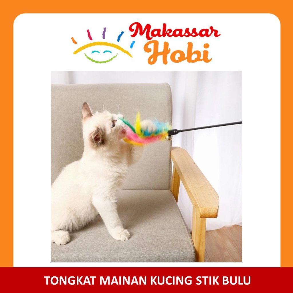 Mainan Kucing Stick Cat Teaser Stik Tongkat Bulu Lonceng Kucing Murah