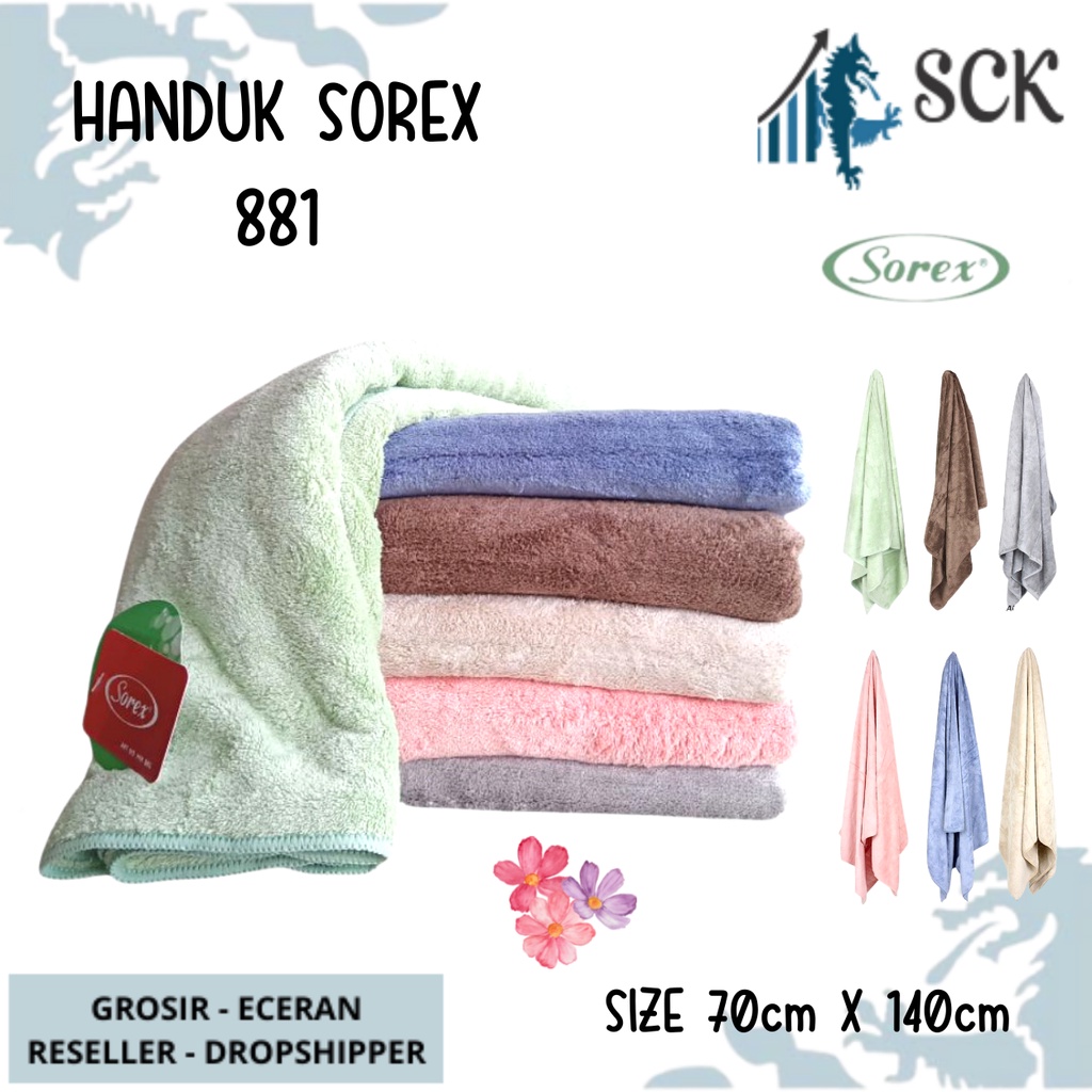 Handuk Sorex 881 Premium / Handuk Mandi Dewasa Microfiber 140cmx70cm / Perlengkapan Mandi