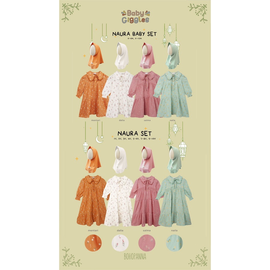 BOHOPANNA NAURA SET / Dress Anak Perempuan Raya Collection