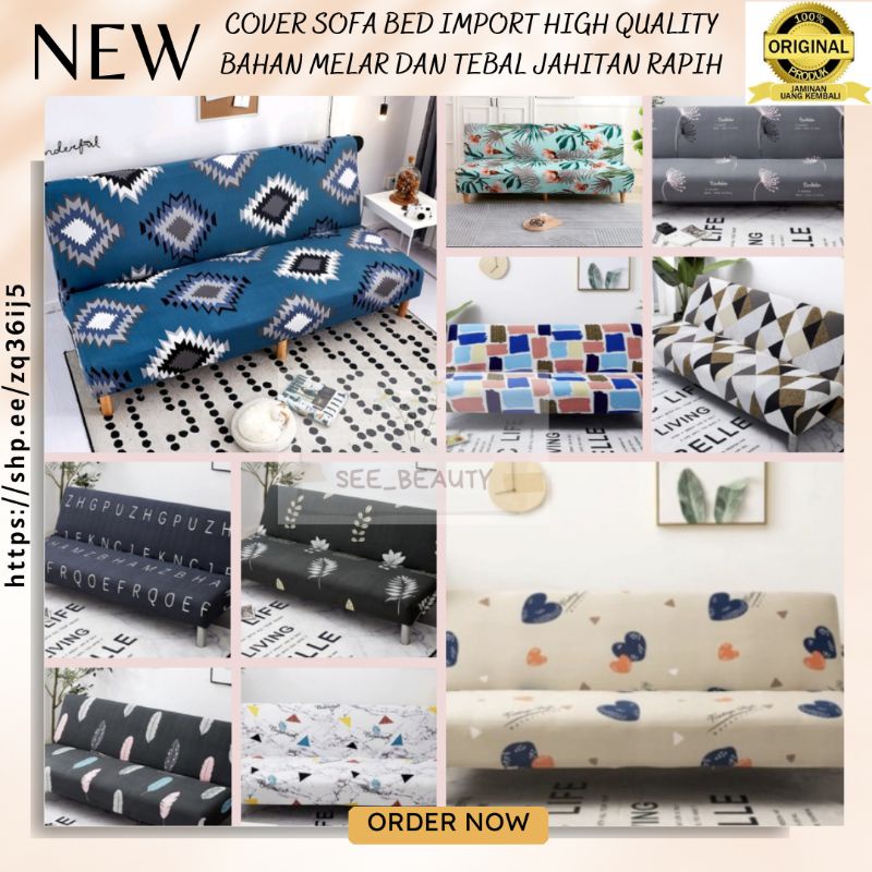 SEETM20 COVER SOFA BED MOTIF COVER SOFA SARUNG SOFA BED ELASTIS COVER SOFA INOAC IFORMA SOFA TAMU FASIA - Cover SOFA BED Sarung SOFA BED stretch elastis NAVY RECTANGLE cover (sarung sofa bed)hanya sarung nya ✅BISA COD✅ COVER SOFA BED ELASTIS / SARUNG sofa