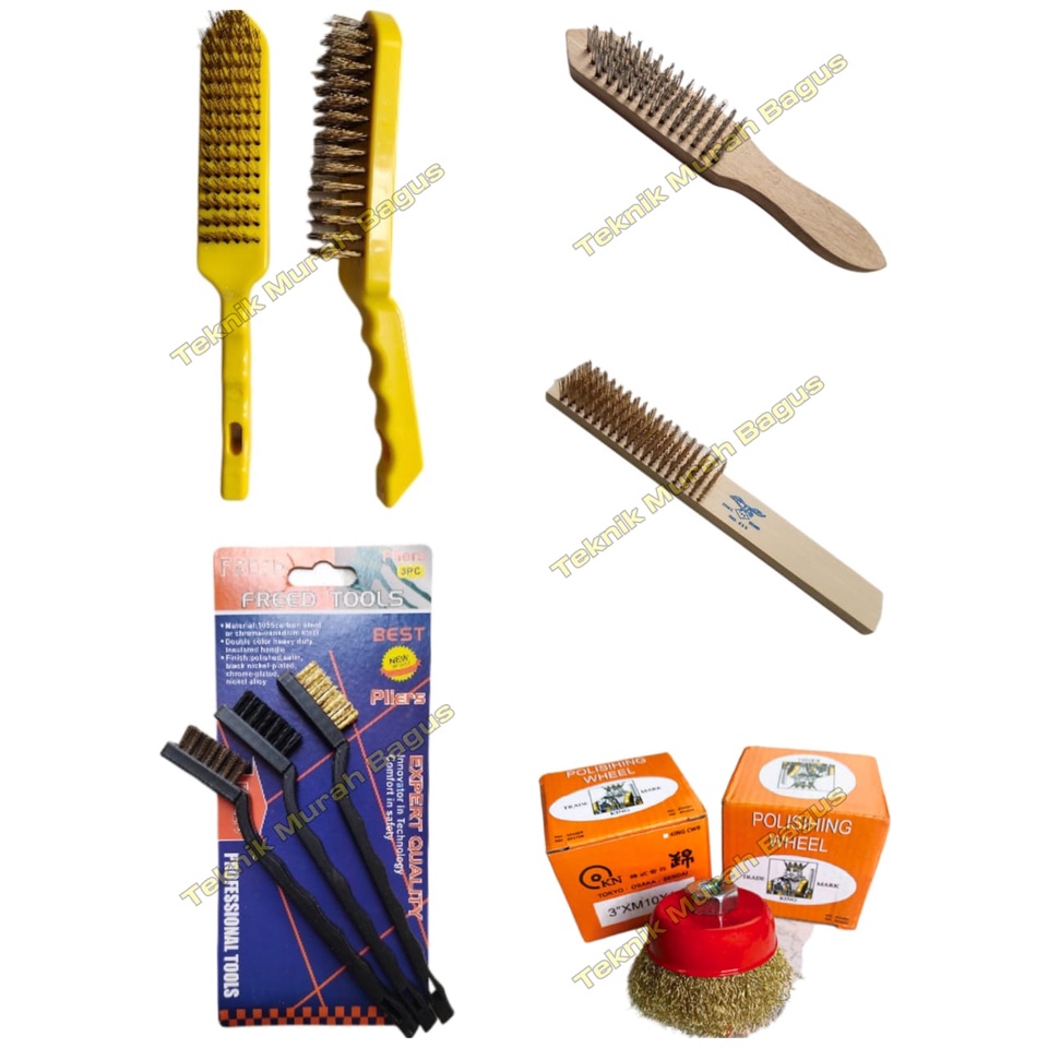 Sikat Mangkok 3in / Sikat kawat kuningan halus 8 baris EAGLE / Sikat Baja 6 Baris