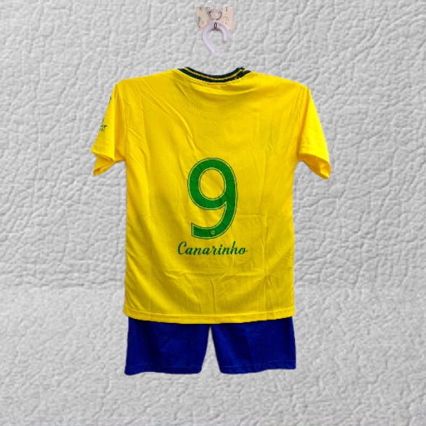 setelan baju bola anak brasil/baju bola anak negara brasil