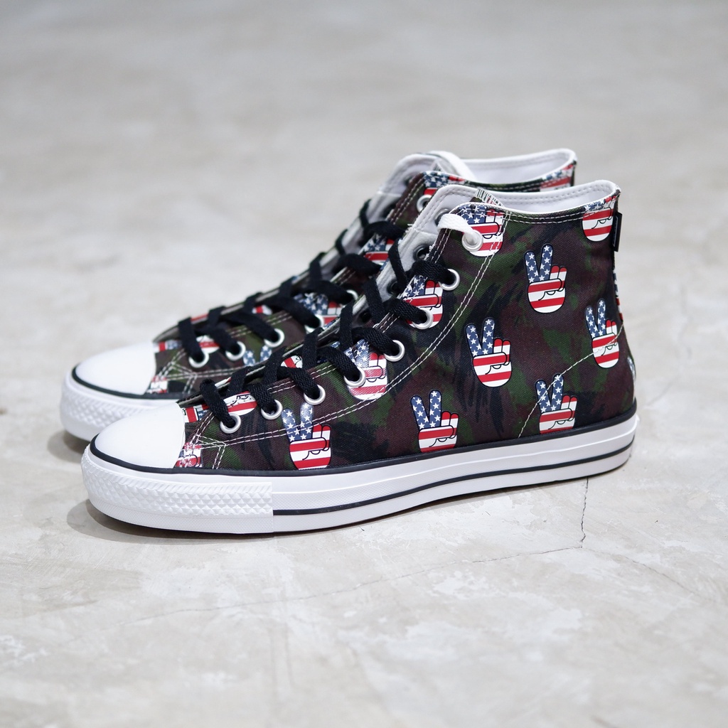 CONVERSE CTAS PRO CHUCK TAYLOR ALL STAR PRO HI CAMO PEACE GREEN