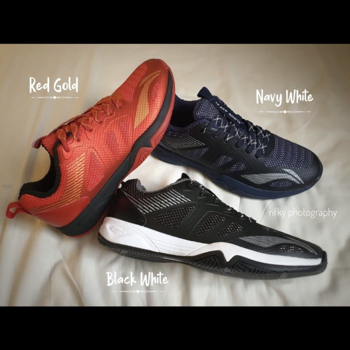 {MentariStore} Sepatu Badminton Lining Cloud Ace X1 Sepatu Lining CloudAce X1 AYTR038 - Navy White 4