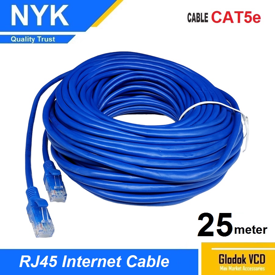 NYK Cat5 25m Ethernet Network Cable / Kabel LAN UTP CAT5e