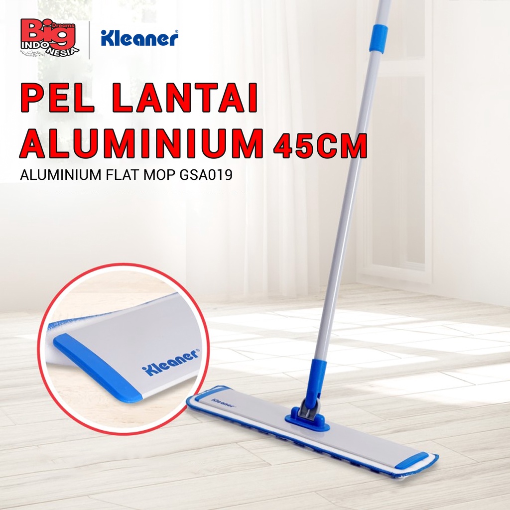 Alat Pel Aluminium 45 Cm Mikrofiber Flat Mop Pembersih Lantai Kleaner GSA019