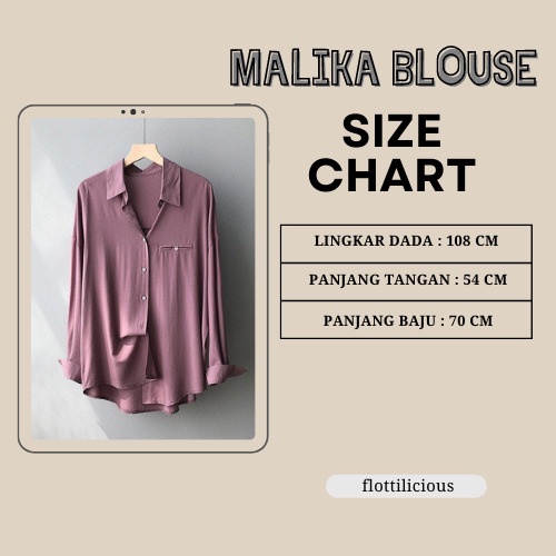 MALIKA BLOUSE / ATASAN KEKINIAN / KEMEJA KASUAL / KOREAN STYLE