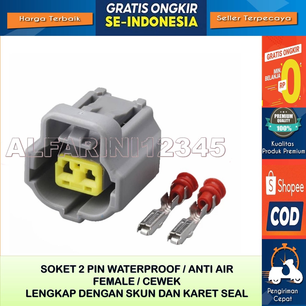 SOKET ECT TEMPERATUR COROLLA GREAT VIOS GEN 1 YARIS GEN 1 SOLUNA MITSUBISHI - SOKET 2 PIN ECT TEMPER