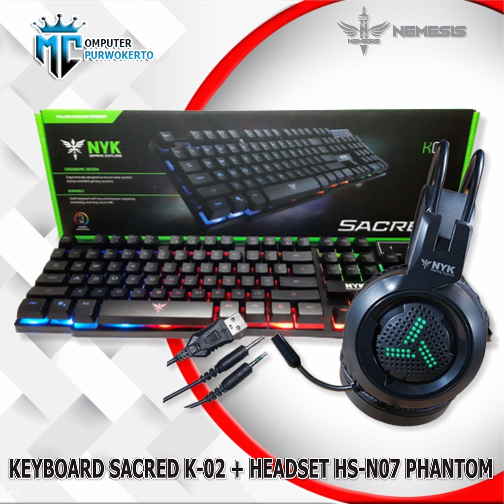 PAKET KEYBOARD GAMING SACRED K-02 PLUS HEADSET GAMING