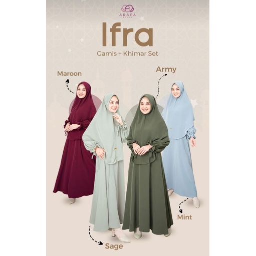 Ifra Gamis Set by Arafa Hijab| Gamis Lebaran| Gamis premium