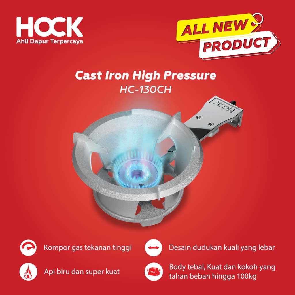 HOCK Kompor Gas Cor Batu Tekanan Tinggi HC 130CH