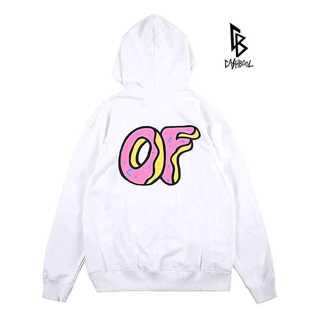 CASHBOOL OF Donut Print Fleece Pullover Unisex Hoodie