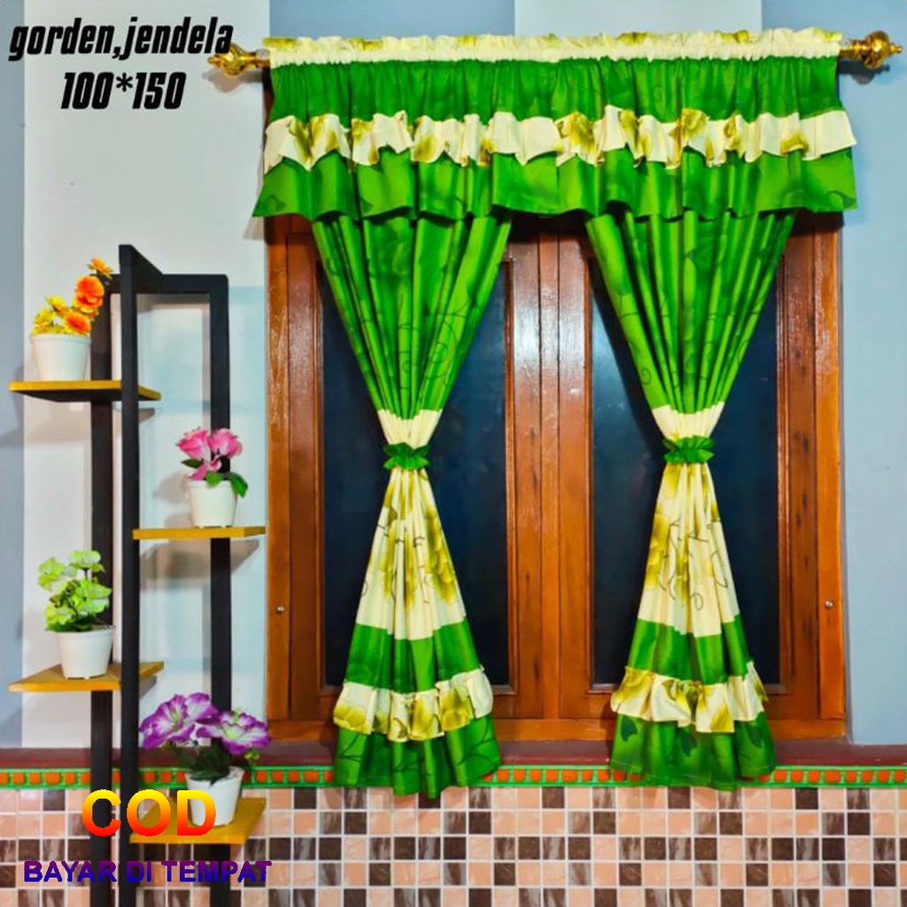 ✅COD Gorden Murah Jendela 100x150 Rumbai Poni Aneka Motif Dan Warna Home Decor Dekor Dekorasi Hiasan Kamar Ruang Tamu Perlengkapan Rumah