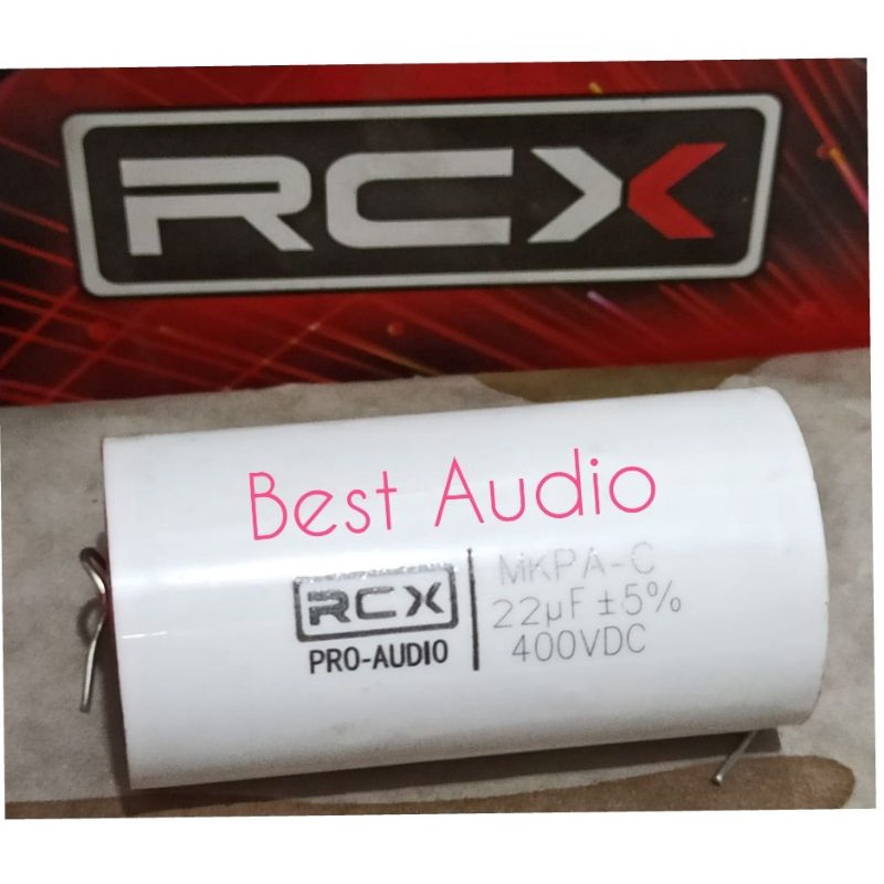 Capacitor Crossover Milar Audiophiler MKP  RCX 22uf 22 uf 400 VDC putih