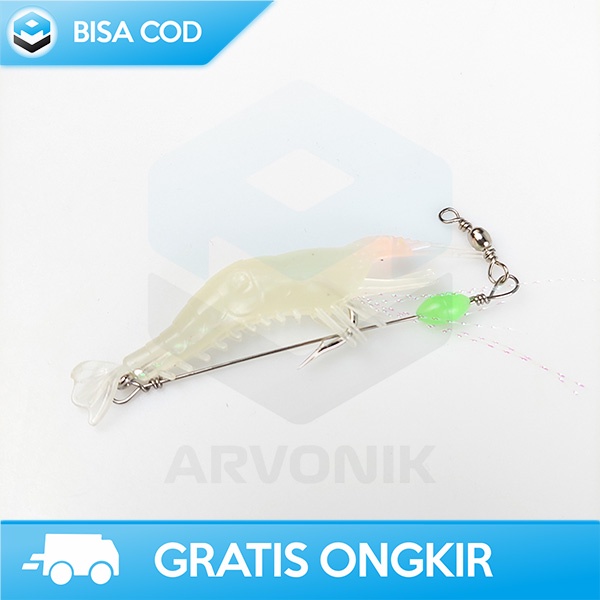 UMPAN PANCING DESAIN MIRIP UDANG ASLI BAHAN SILIKON SOFT BAIT LURE